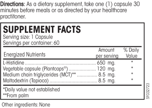 PERQUE L-Histidine Supplement Facts